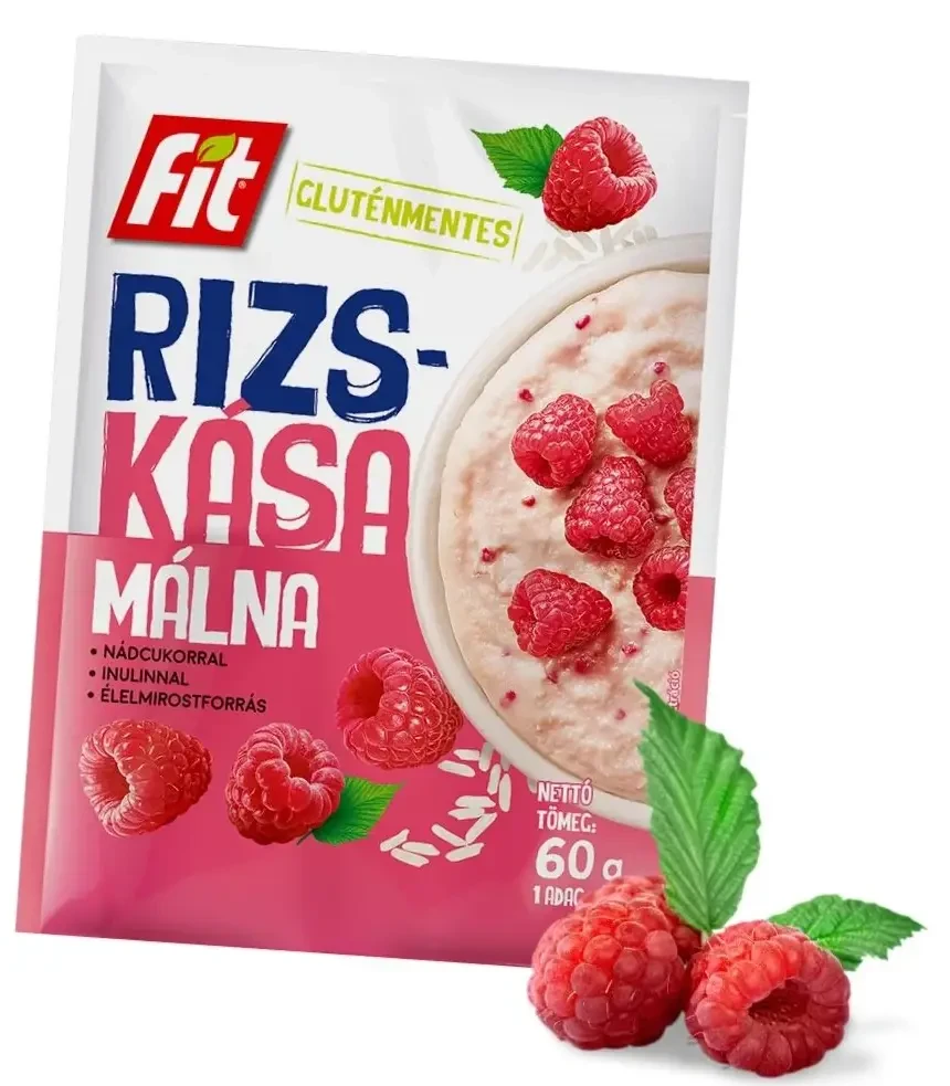 Fit Reggeli Rizskása Málnás - nádcukorral és inulinnal (gluténmentes) 60g