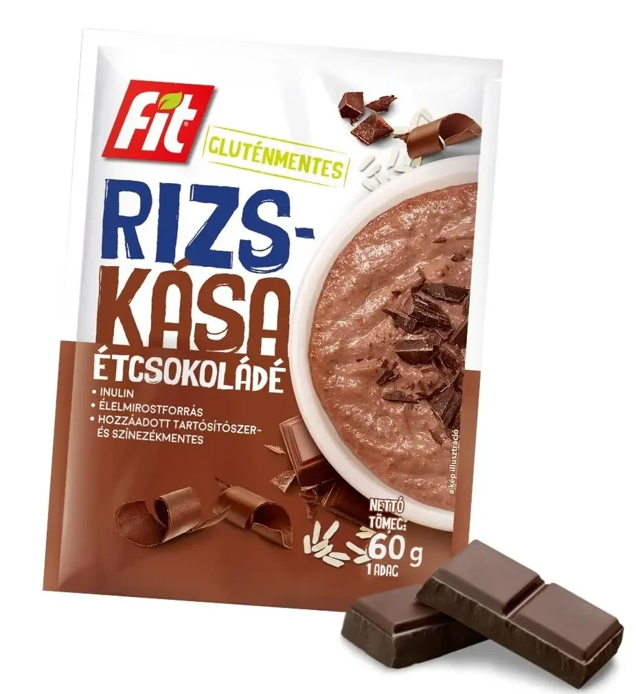 Fit Reggeli Rizskása Étcsokoládéval (gluténmentes) 60g