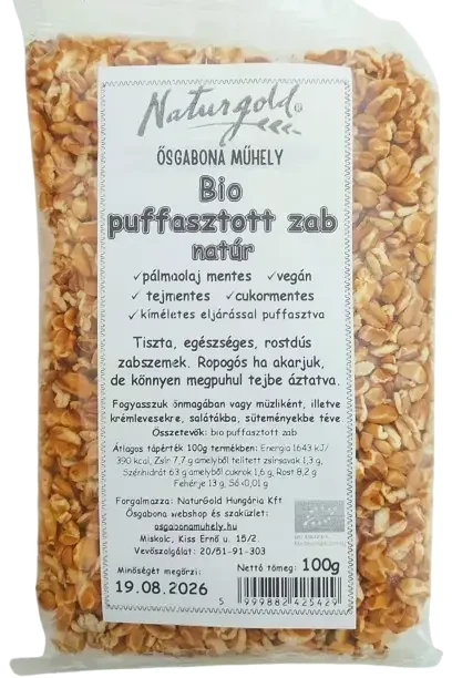 Naturgold Bio Puffasztott Zab Natúr 100 g