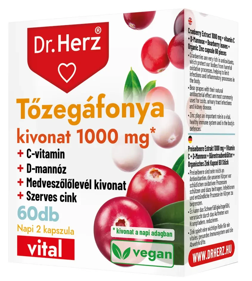 Dr.Herz Tőzegáfonya kivonat 500mg 60db kapszula