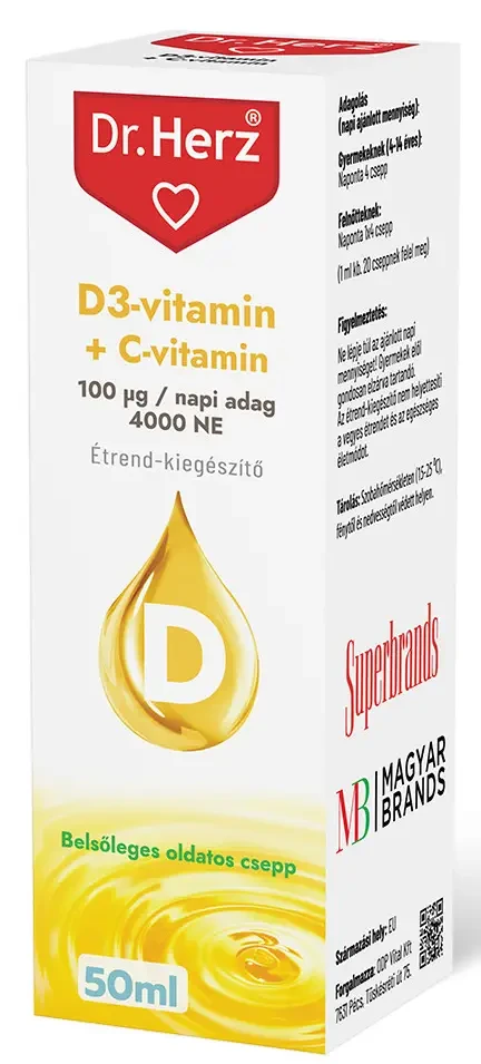 Dr. Herz D-vitamin csepp C-vitaminnal 50ml