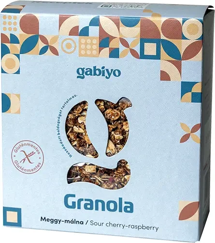 Gabiyo Gluténmentes Granola Meggy-málna (hozzáadott cukor nélkül) 275g
