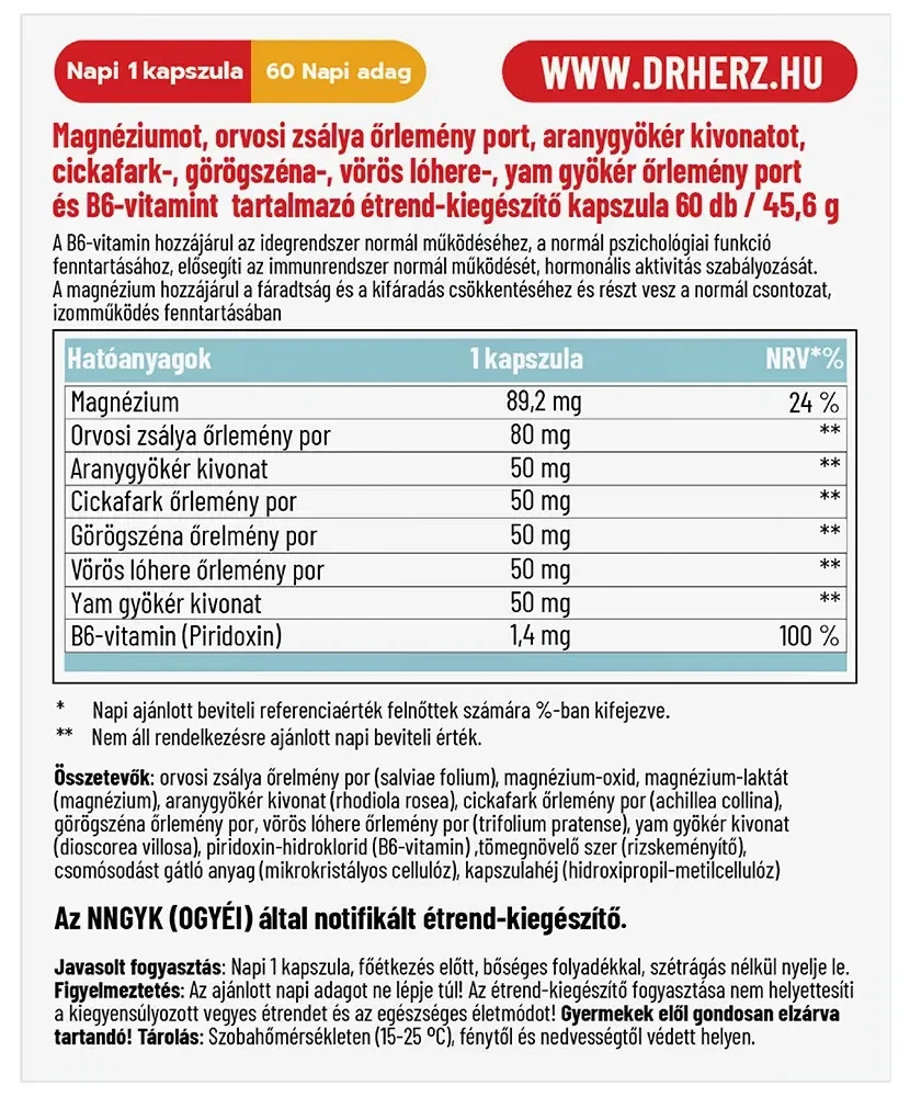 Dr. Herz Menopauza Plus XXL 120 db kapszula