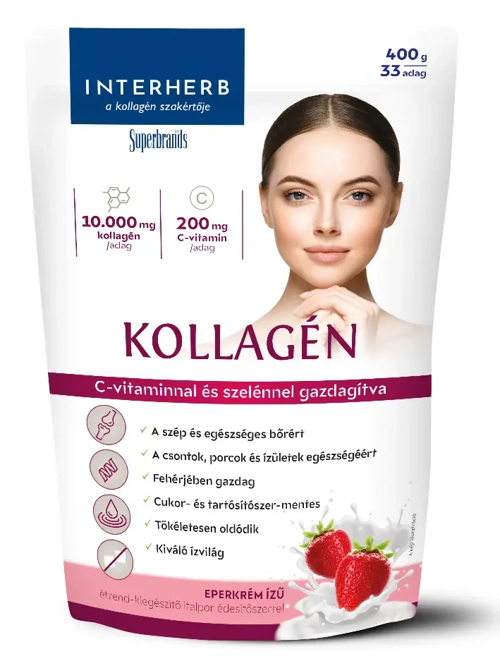 Interherb Kollagén italpor Eperkrém ízű 400g