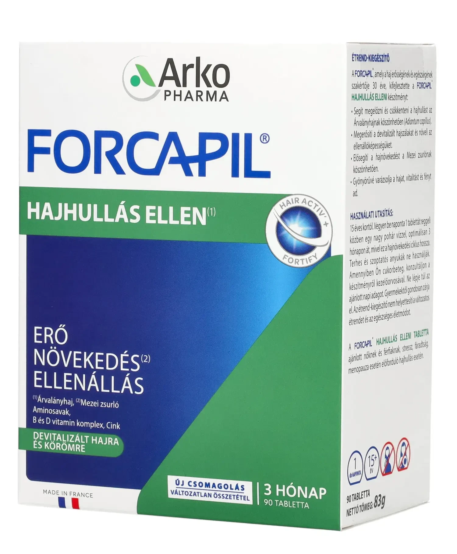 Forcapil Hair Activ tabletta 90 db (Arkopharma)
