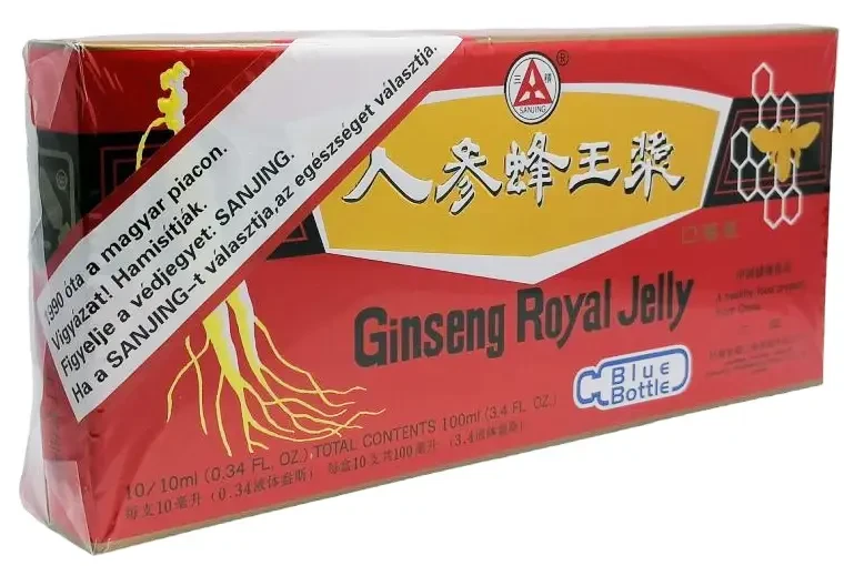 SANJING Blue Bottle Ginzeng Royal Jelly méhpempővel ampulla 10db