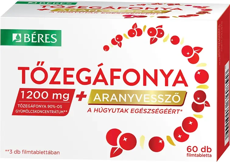 Béres Tőzegáfonya + Aranyvessző filmtabletta 60db