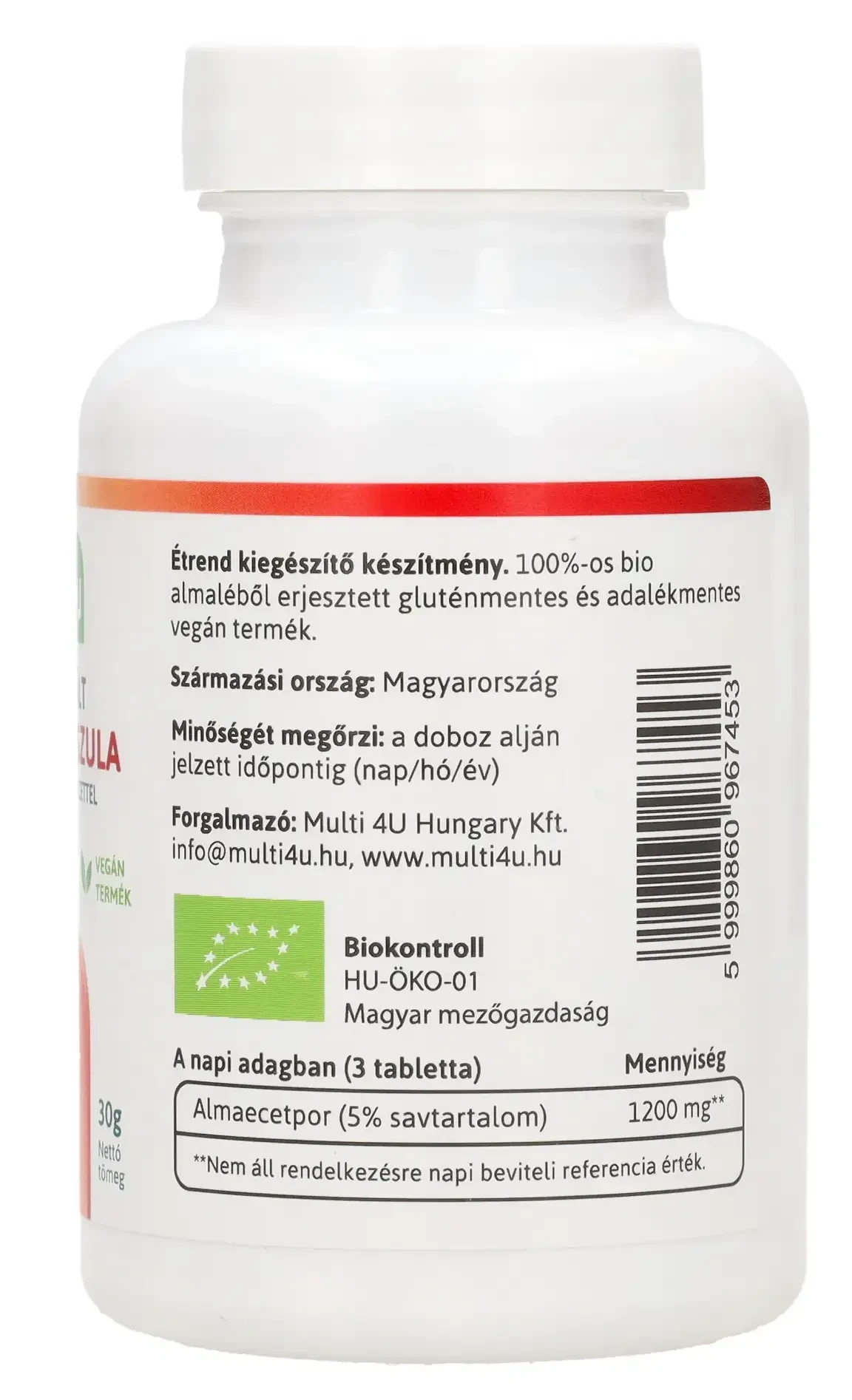 Multi 4U Bio fermentált almaecet kapszula 400mg 75db