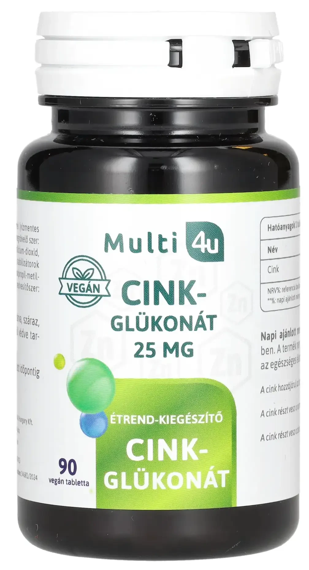 Multi 4U Cink-glükonát vegán tabletta 90db