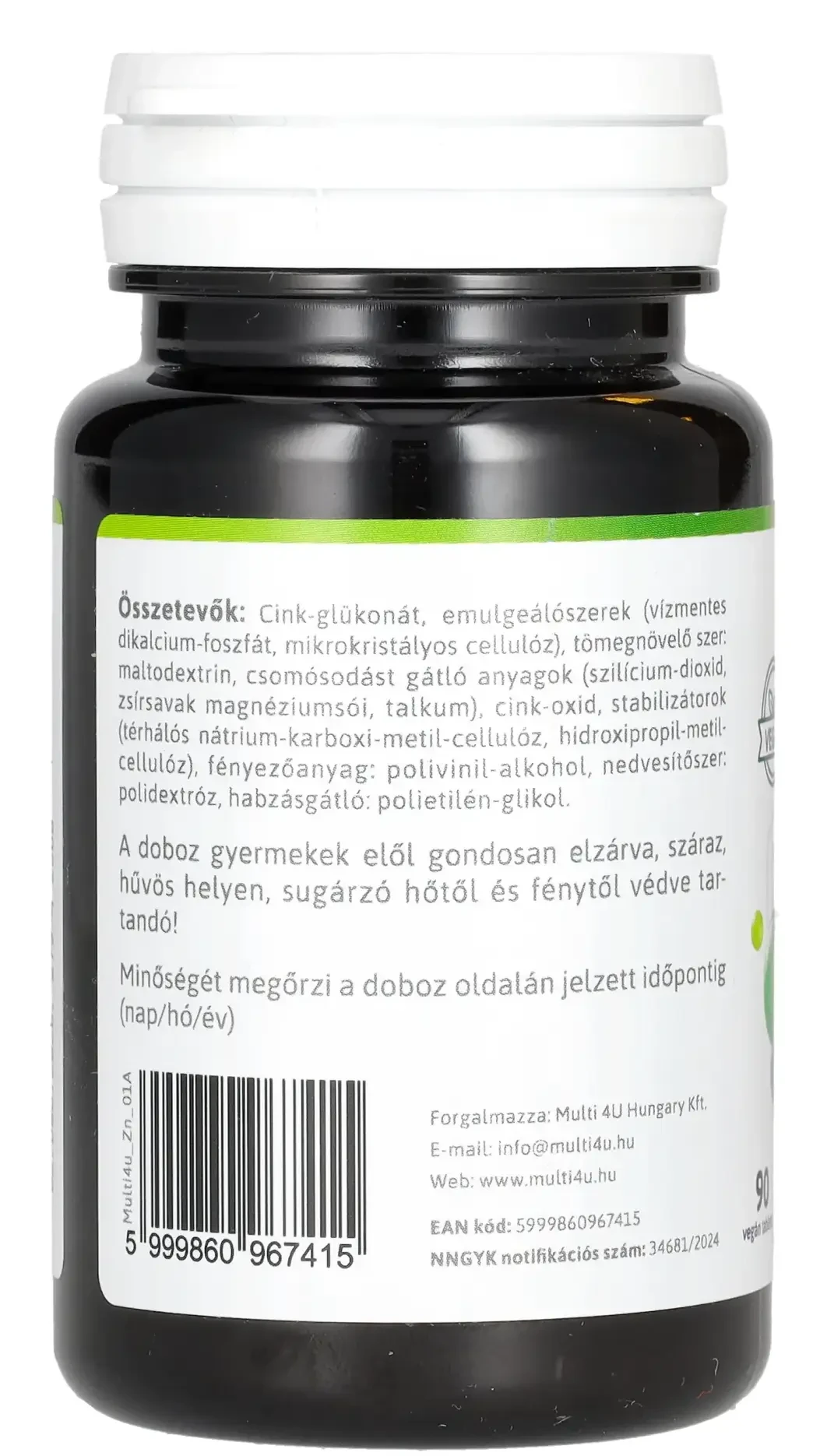 Multi 4U Cink-glükonát vegán tabletta 90db