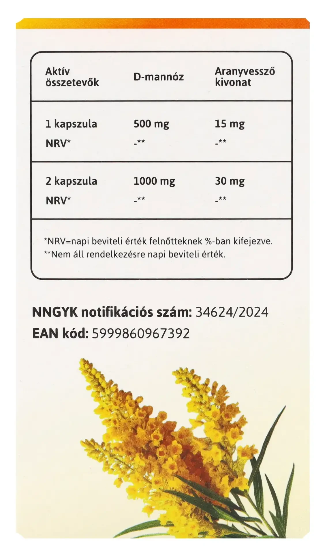 Multi 4U D-mannose kapszula aranyvessző kivonattal 120db