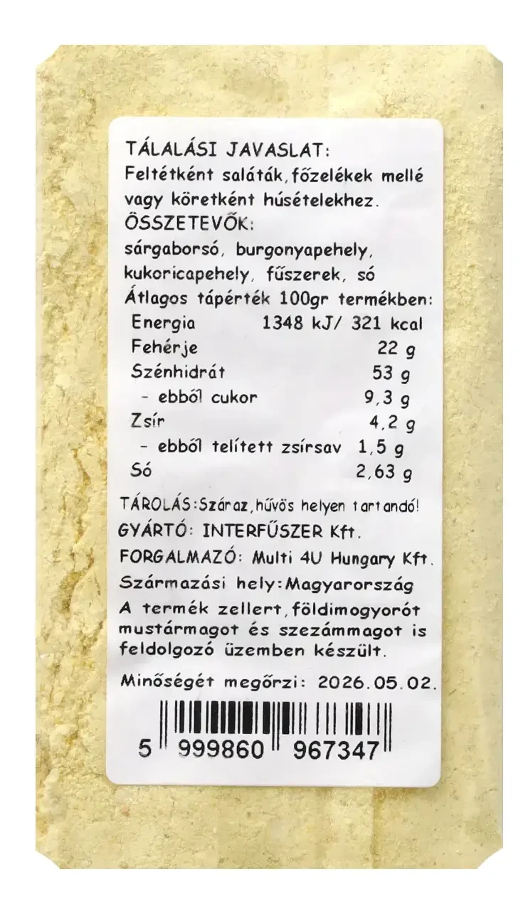 Multi 4U Countryside Sárgaborsó fasírt indiai 200g