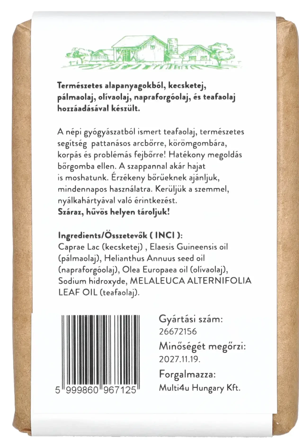 Multi 4U Countryside kecsketej szappan teafa olajjal 100g