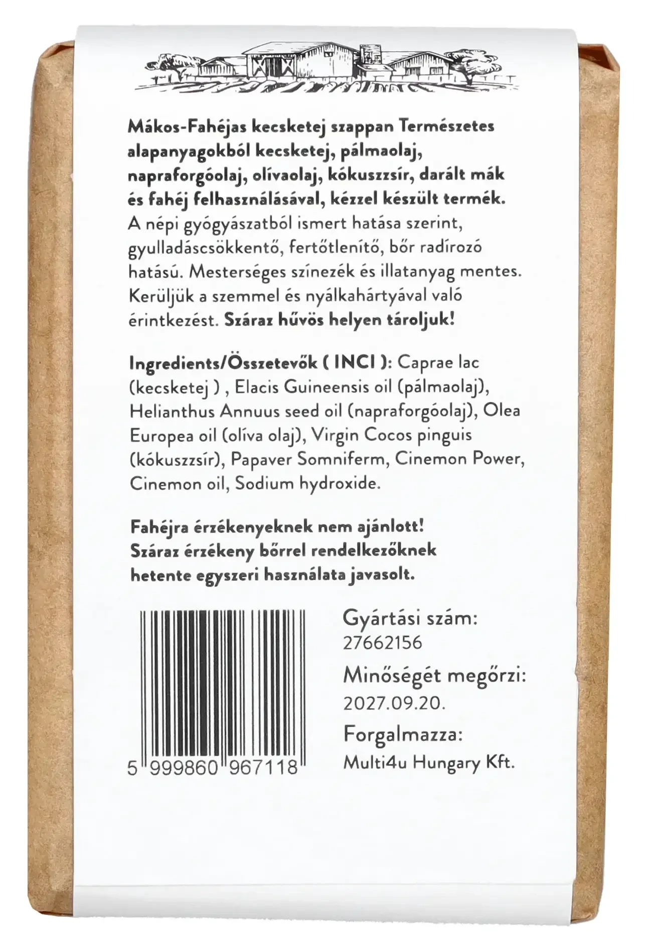 Multi 4U Countryside Mákos-Fahéjas kecsketej szappan 100g