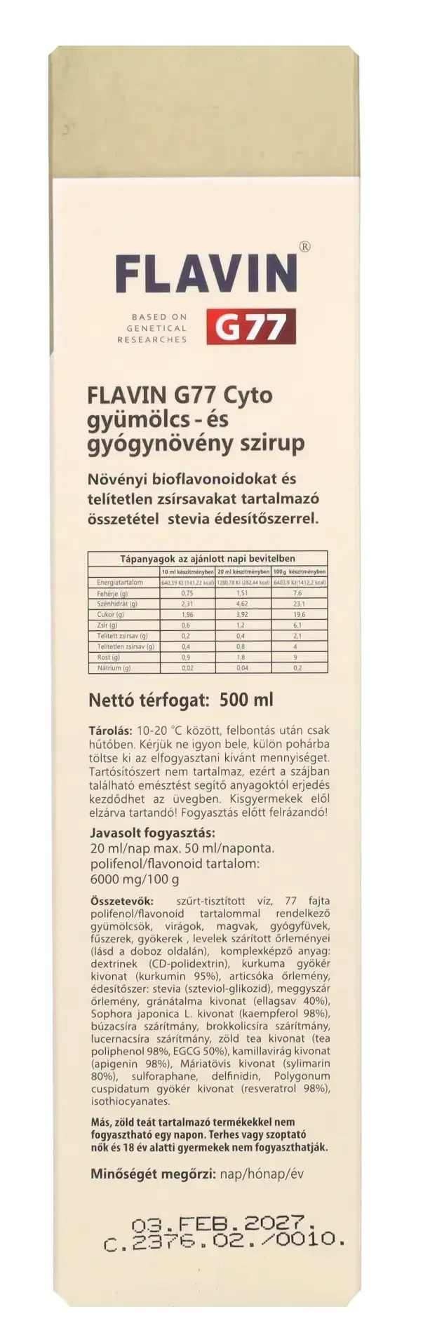 Flavin G77 Cyto szirup 500ml
