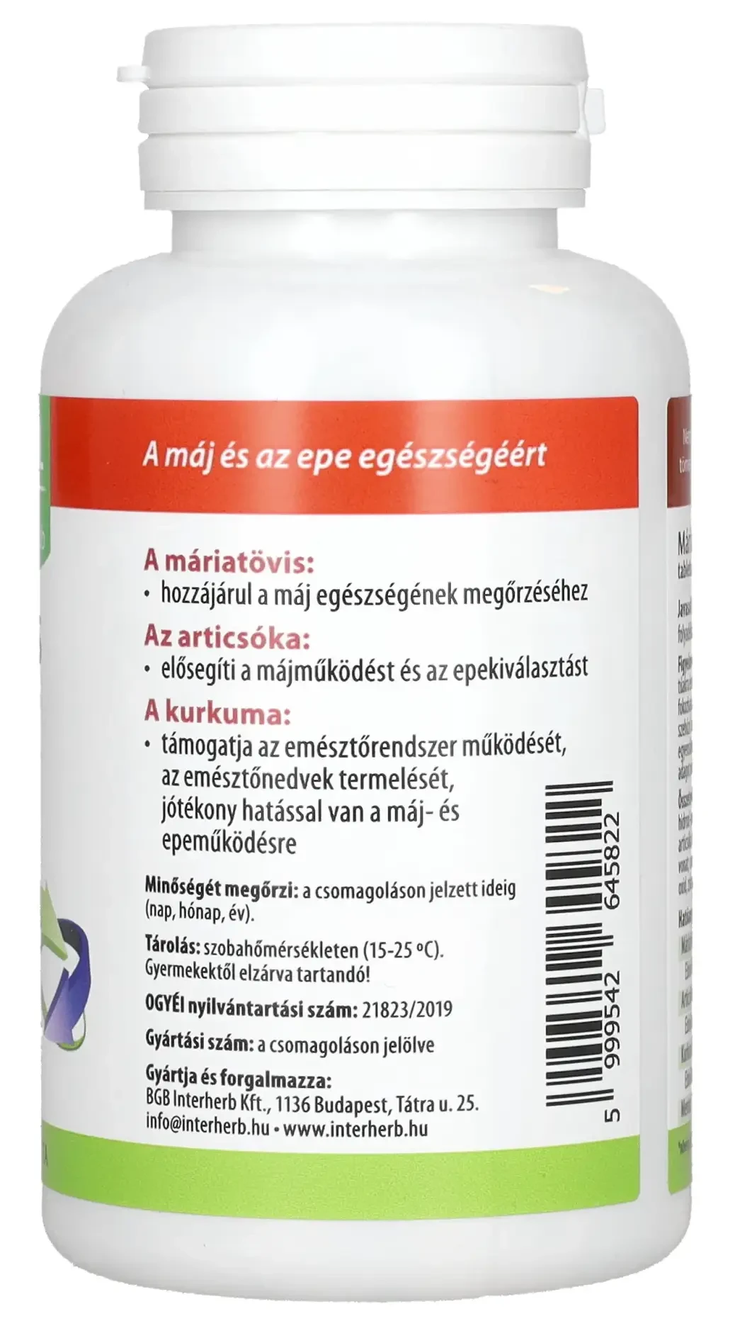 Interherb XXL MÁRIATÖVIS & ARTICSÓKA & KURKUMA tabletta 90db