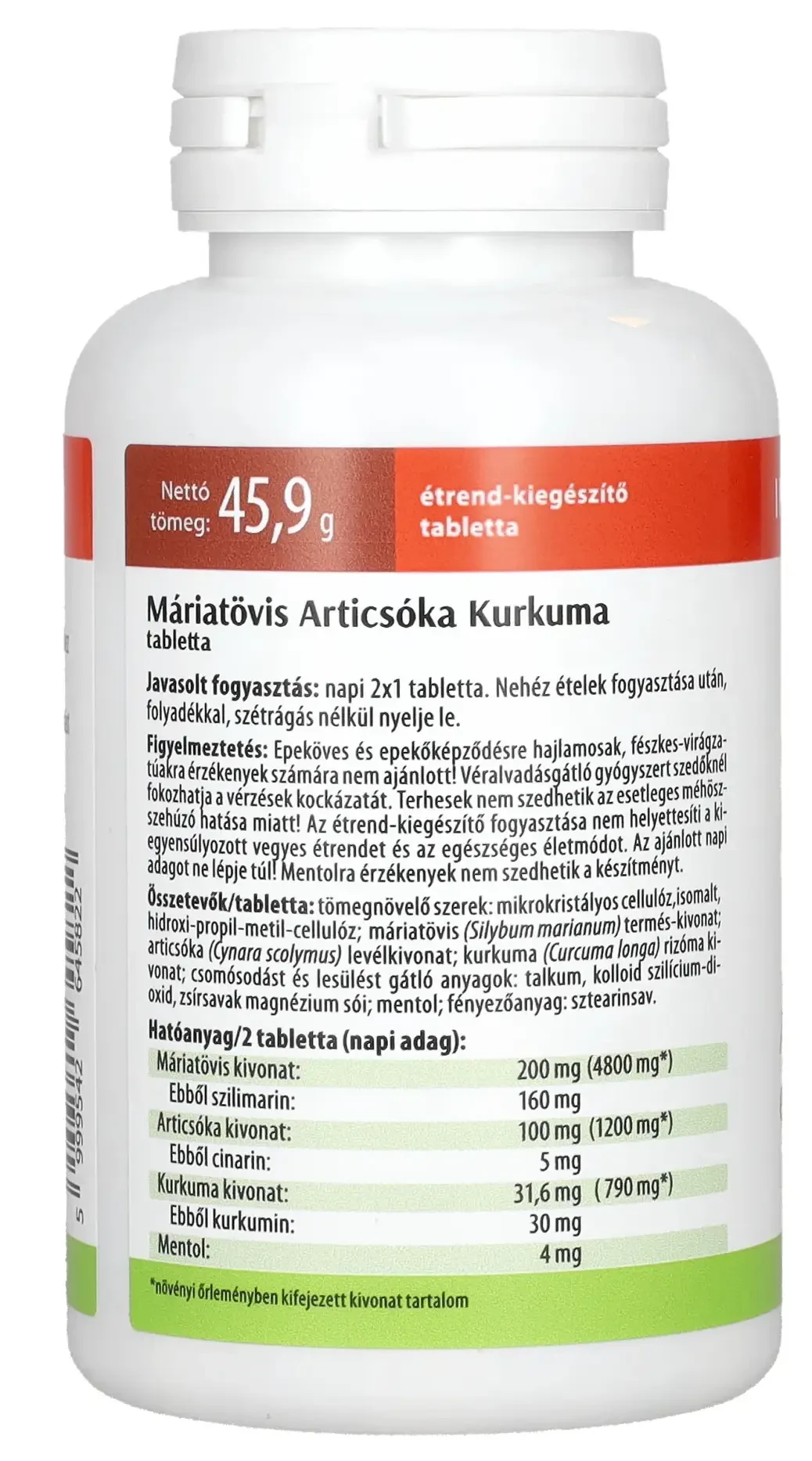Interherb XXL MÁRIATÖVIS & ARTICSÓKA & KURKUMA tabletta 90db