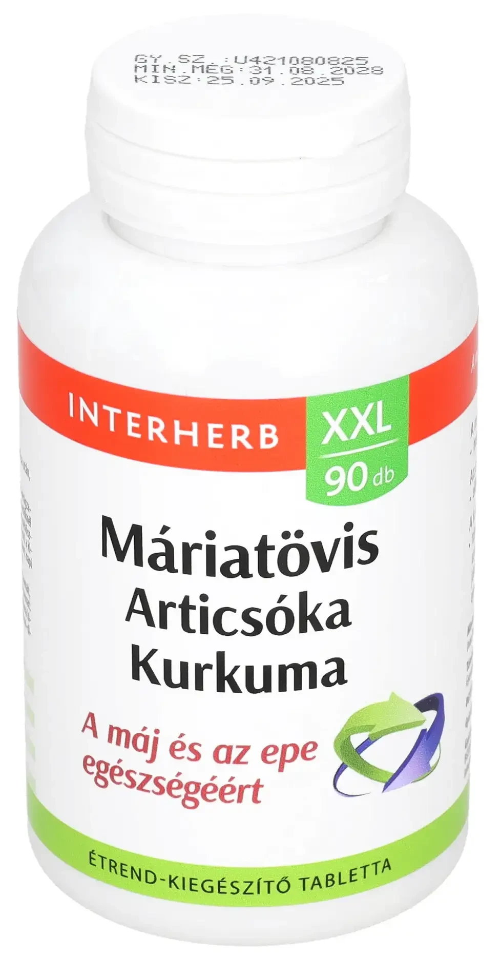 Interherb XXL Máriatövis & Articsóka & Kurkuma tabletta 90db