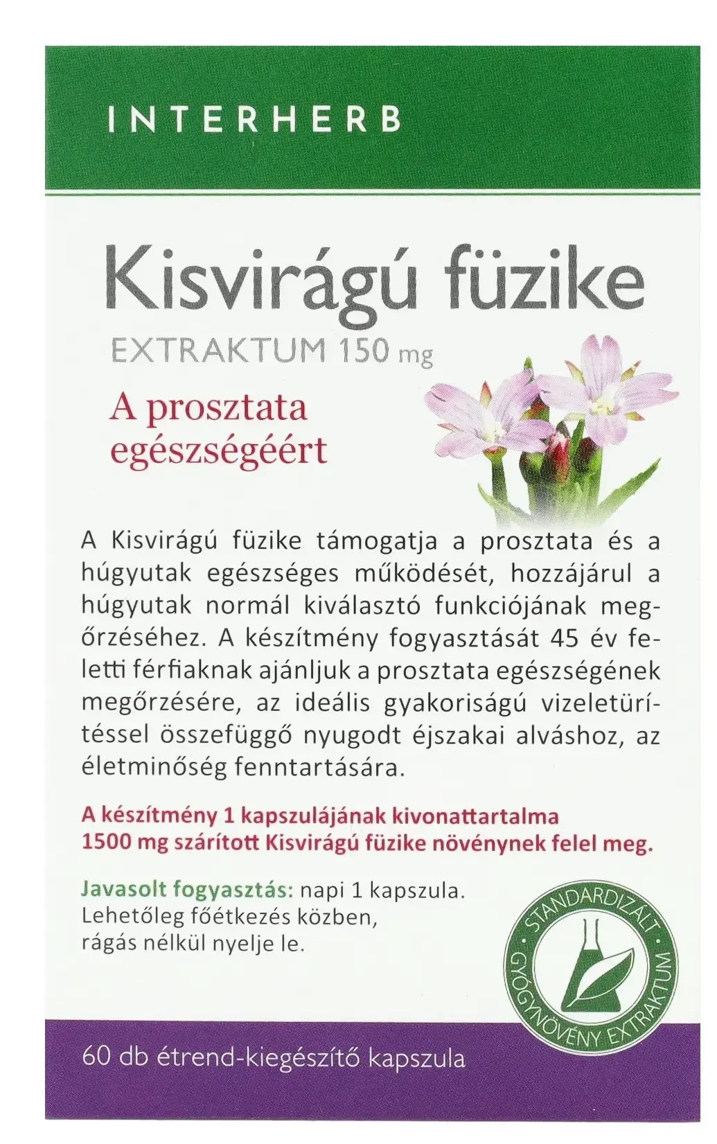 Interherb NAPI1 Kisvirágú füzike Extraktum 60db