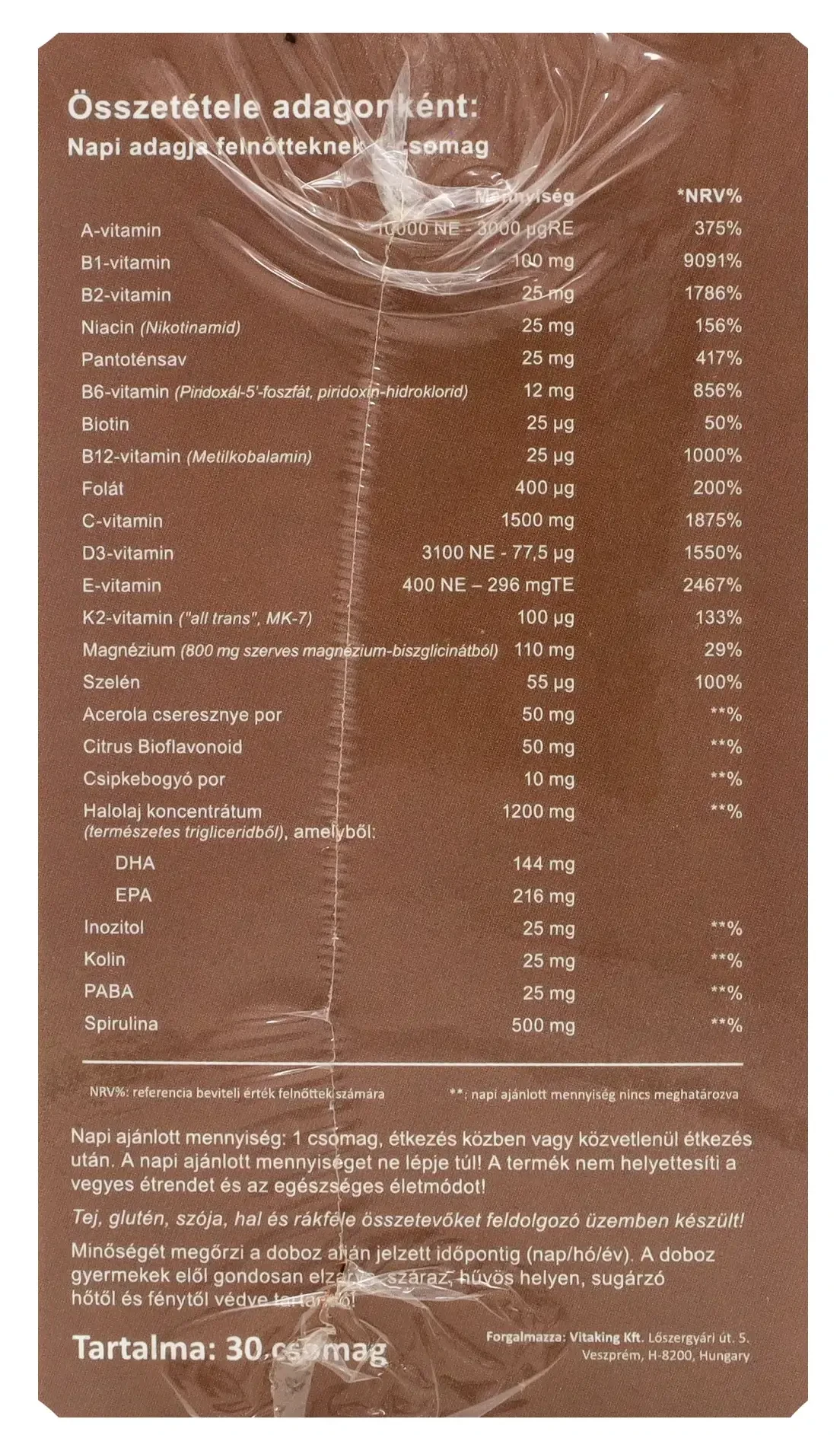 365 PALEO Multivitamin csomag 30 db