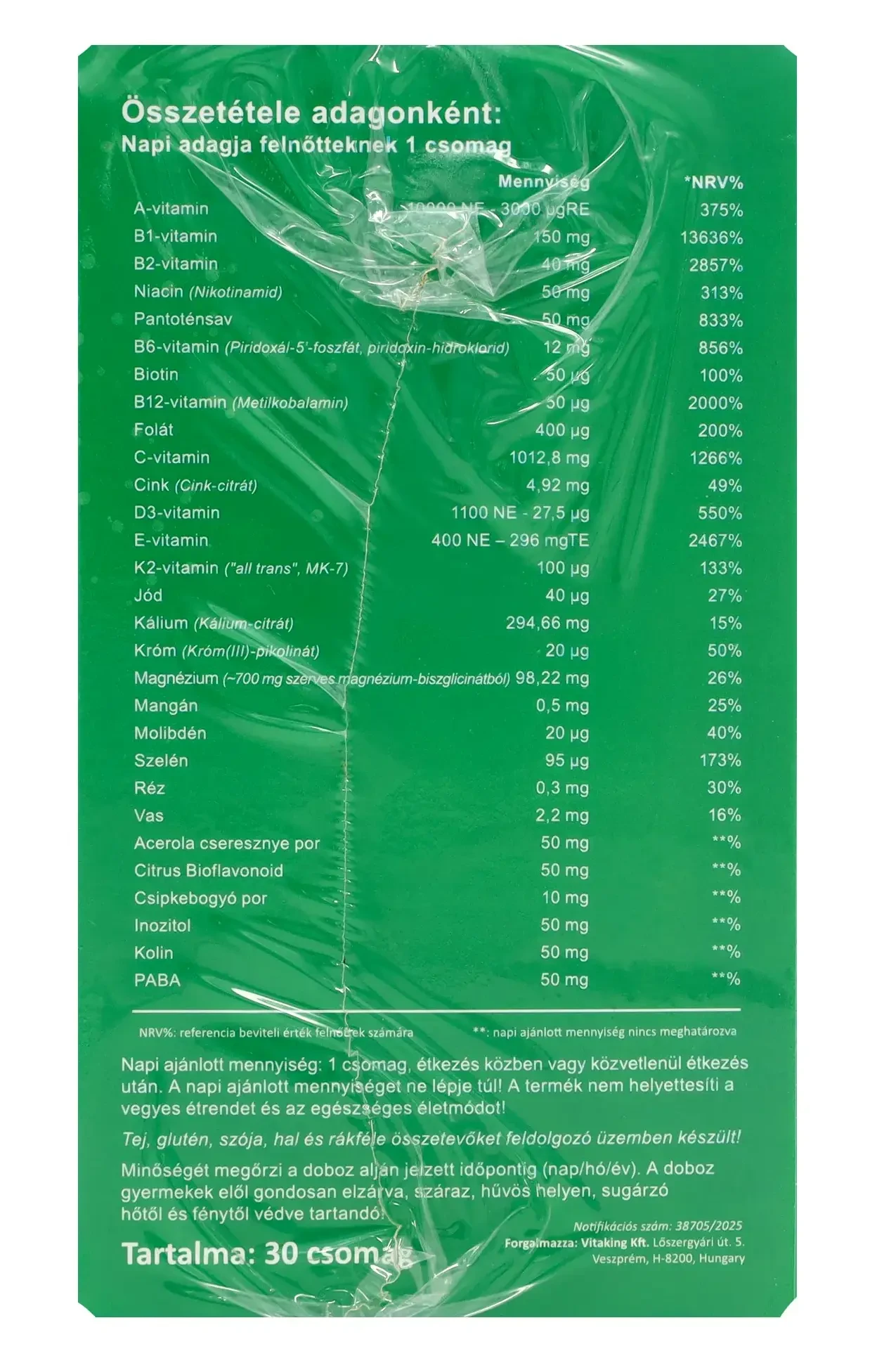 365 ALAP Multivitamin csomag 30 adag