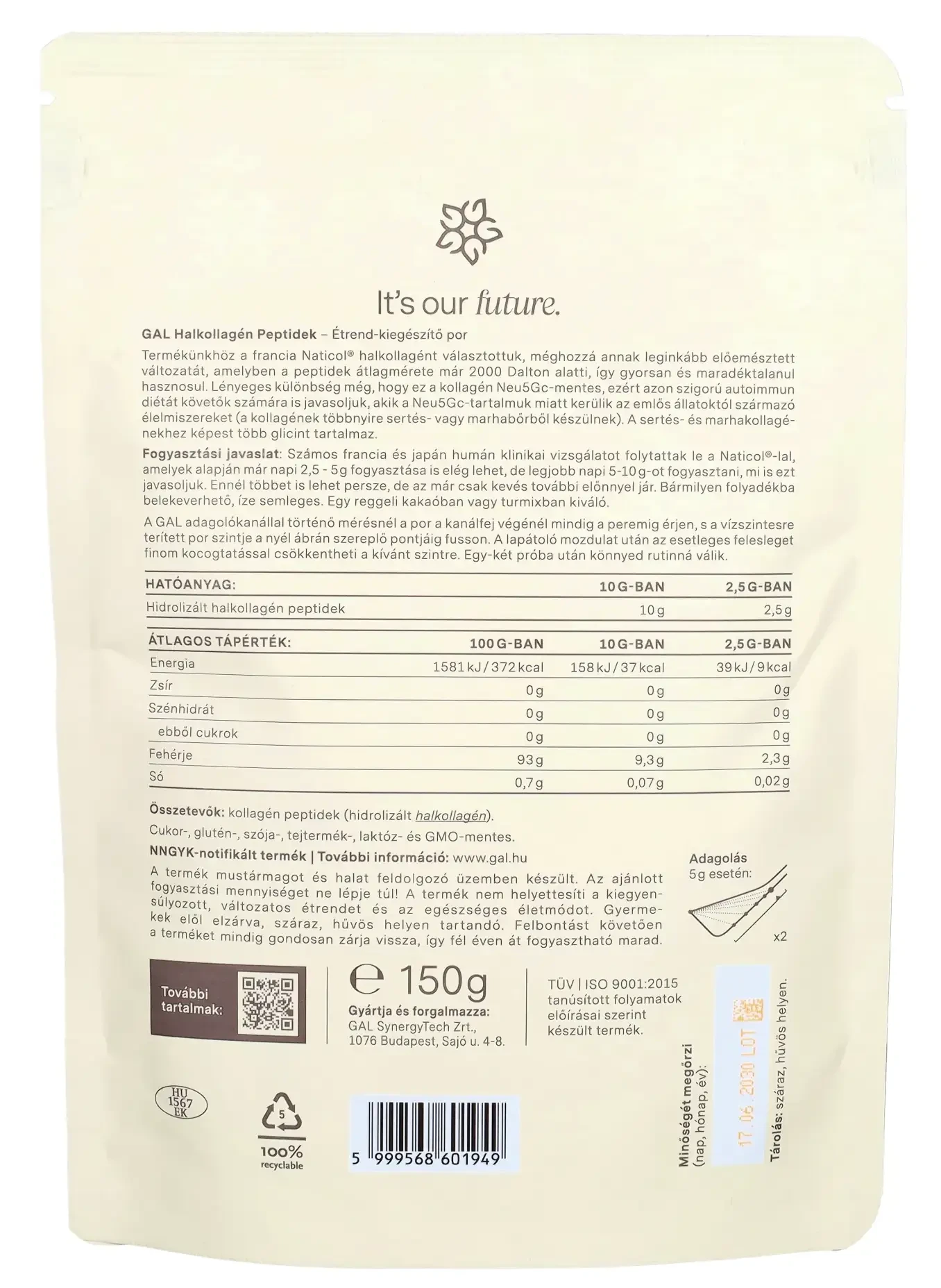 GAL Halkollagén peptidek 150 g