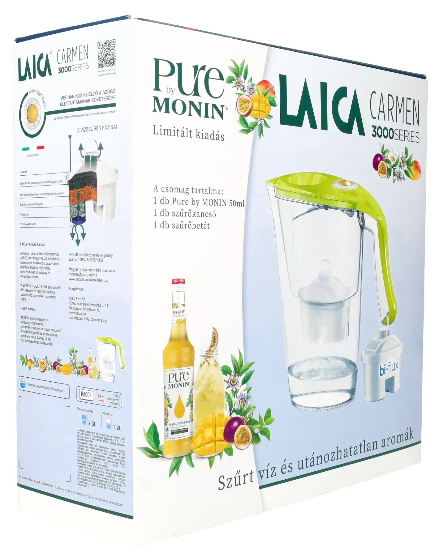 LAICA Carmen Norma Zöld vízszűrő kancsó mechanikus kijelzővel 2,3 L