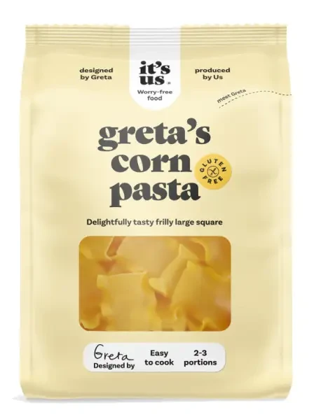 it's us GRETA'S gluténmentes kukorica száraztészta fodros kocka 200g