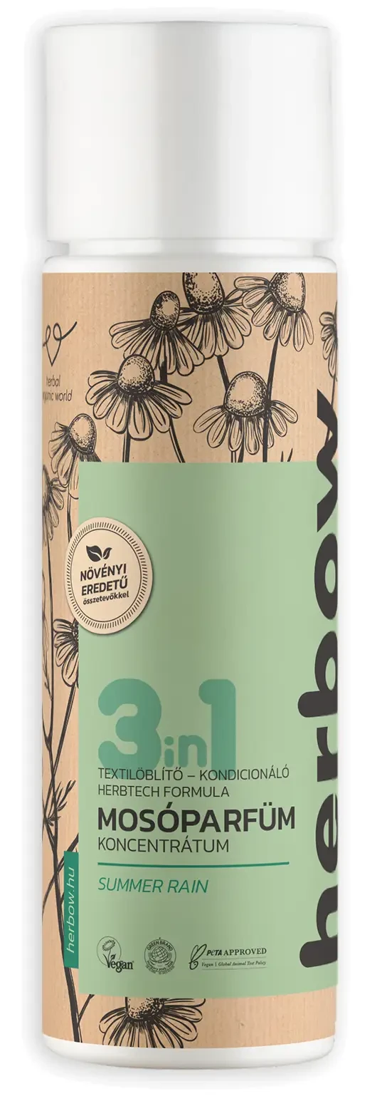Herbow 3in1 Öblítő és kondicionáló mosóparfüm koncentrátum Nyári eső 200ml 40 mosás