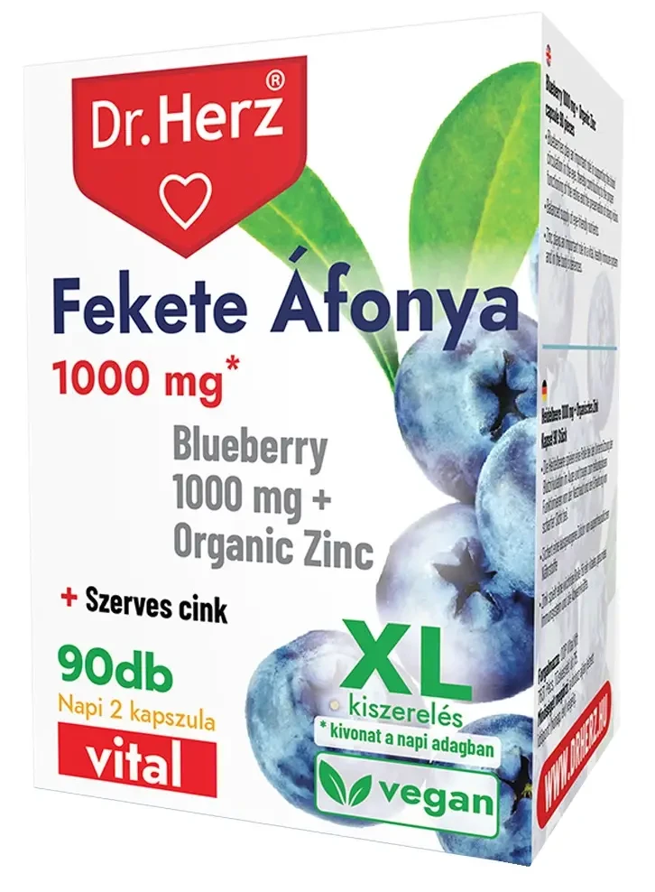 Dr. Herz Fekete Áfonya 1000mg XL 90 db Kapszula