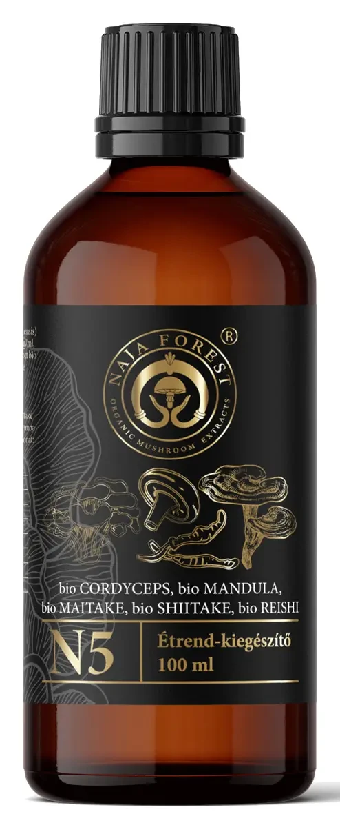 Naja Forest N5 Bio Cordyceps, Bio Mandula, Bio Maitake, Bio Shiitake, Bio Reishi étrend-kiegészítő 100ml