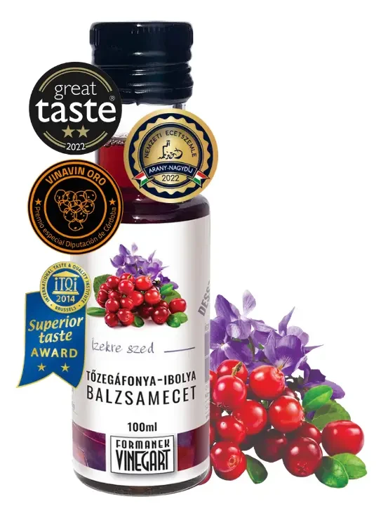 Vinavin ecetválogatás, 3x100ml (Topáz almaecet, Áfonya-ibolya balzsamecet, Csipkebogyó balzsamecet)