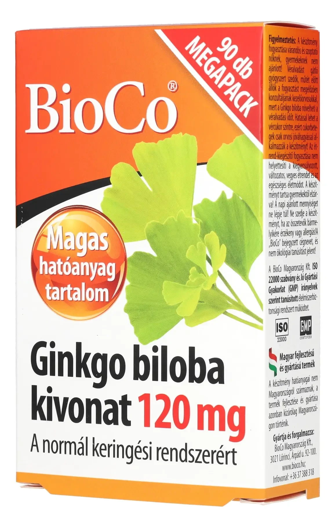 BioCo Ginkgo Biloba kivonat 120 mg Megapack tabletta 90 db