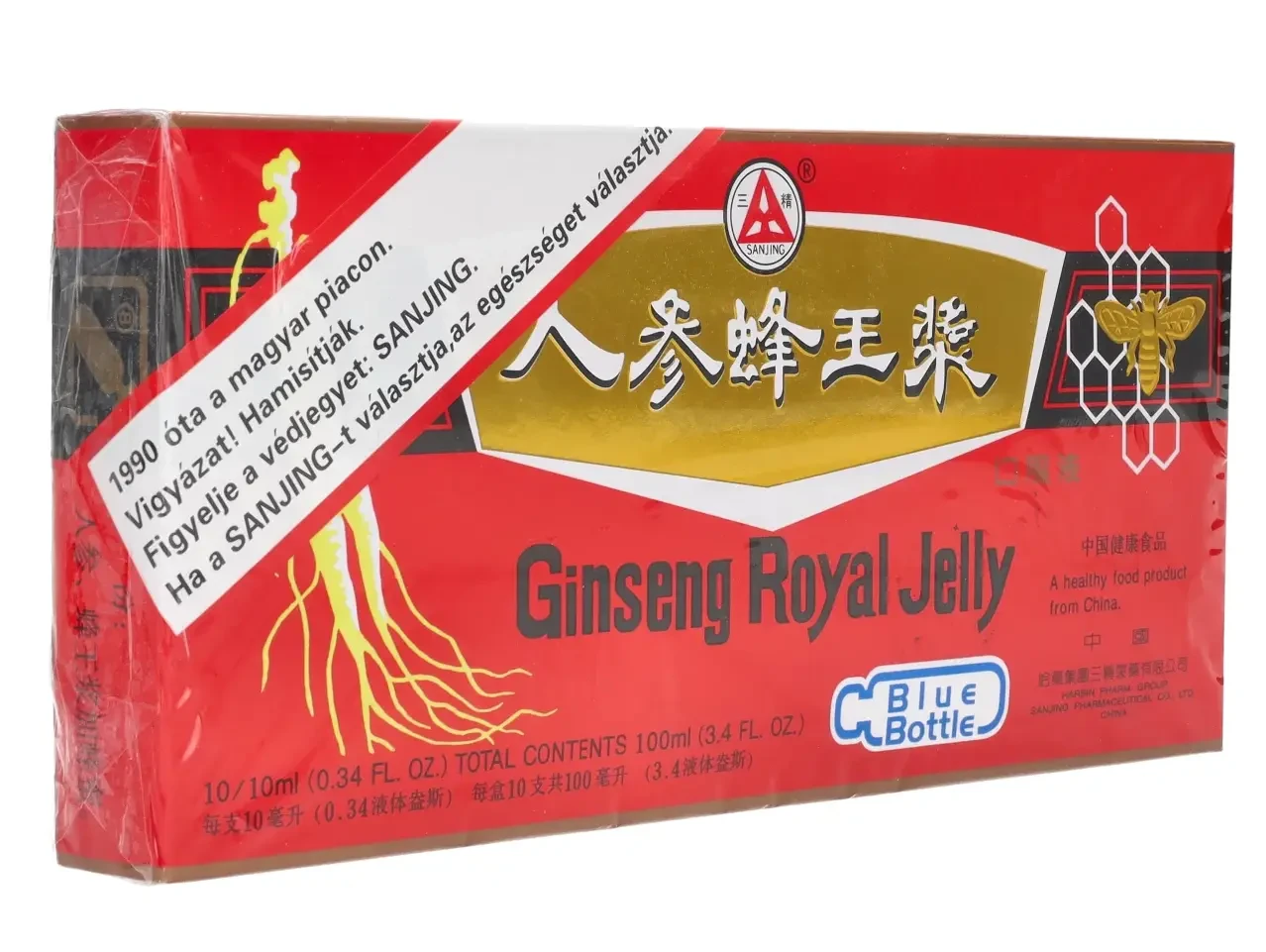 SANJING Blue Bottle Ginzeng Royal Jelly méhpempővel ampulla 10db