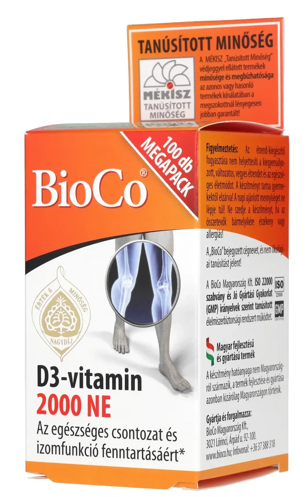 BioCo D3 2000NE Vitamin tabletta 100db