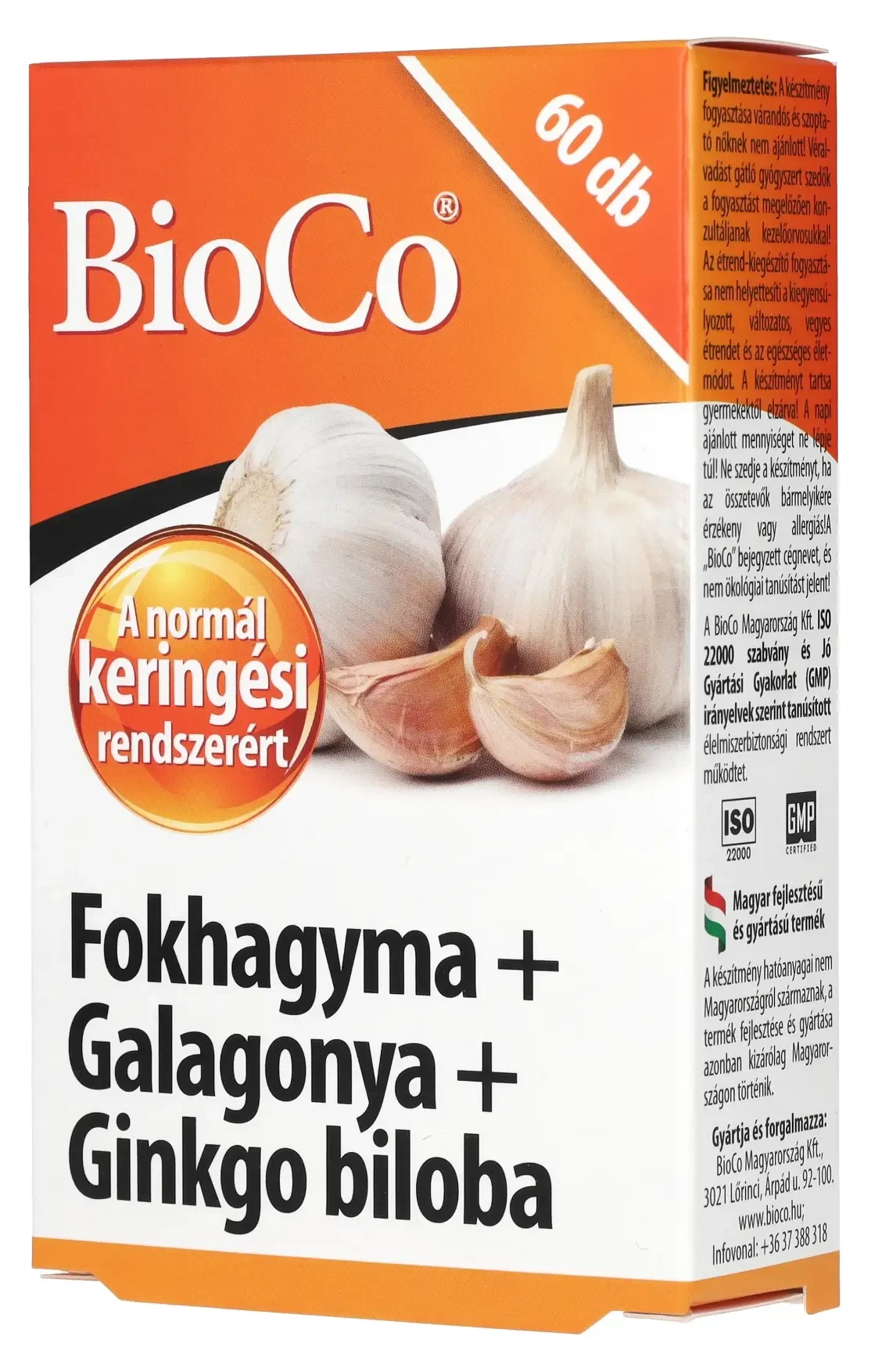 BioCo Fokhagyma Galagonya Ginkgo biloba tabletta 60db