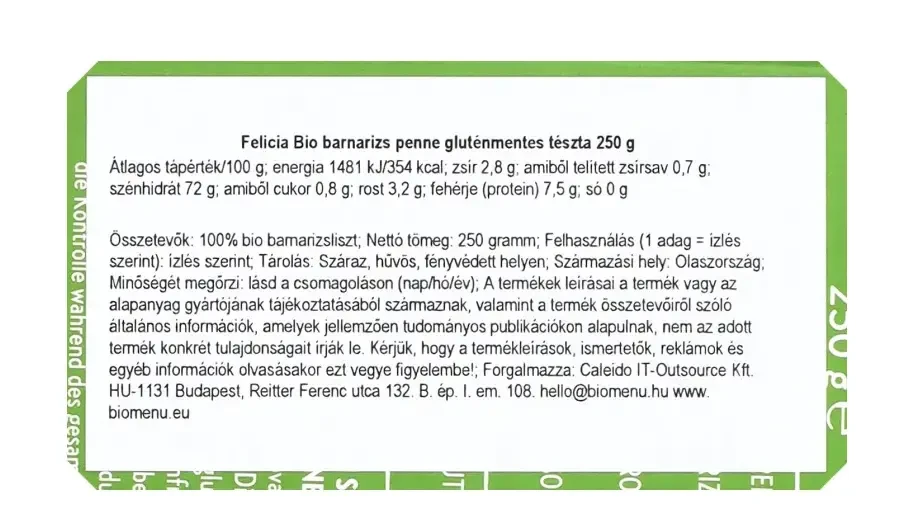 Felicia Bio barna rizs penne 250g