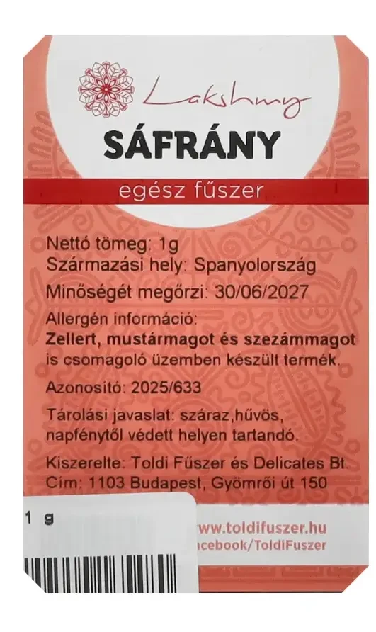Sáfrány egész 1 g
