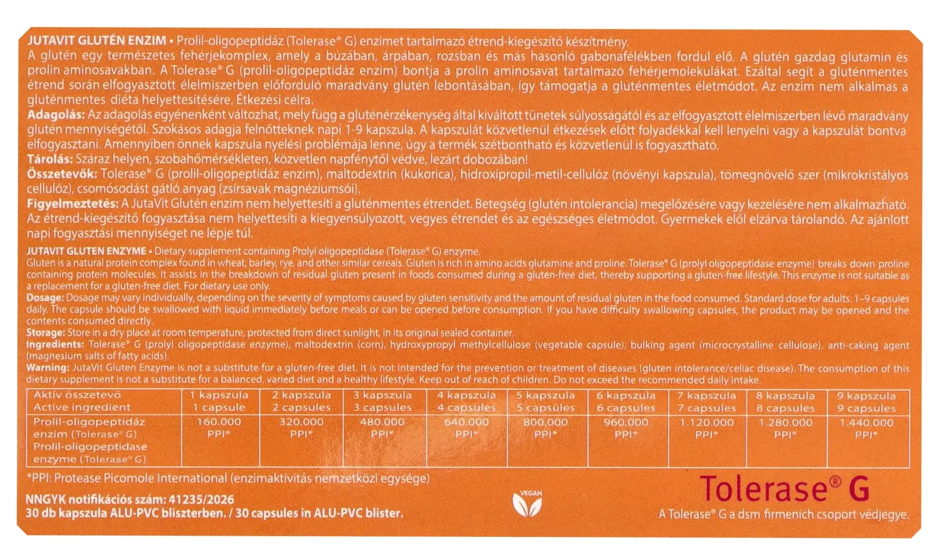 Jutavit Gluten Enzyme 30 db kapszula