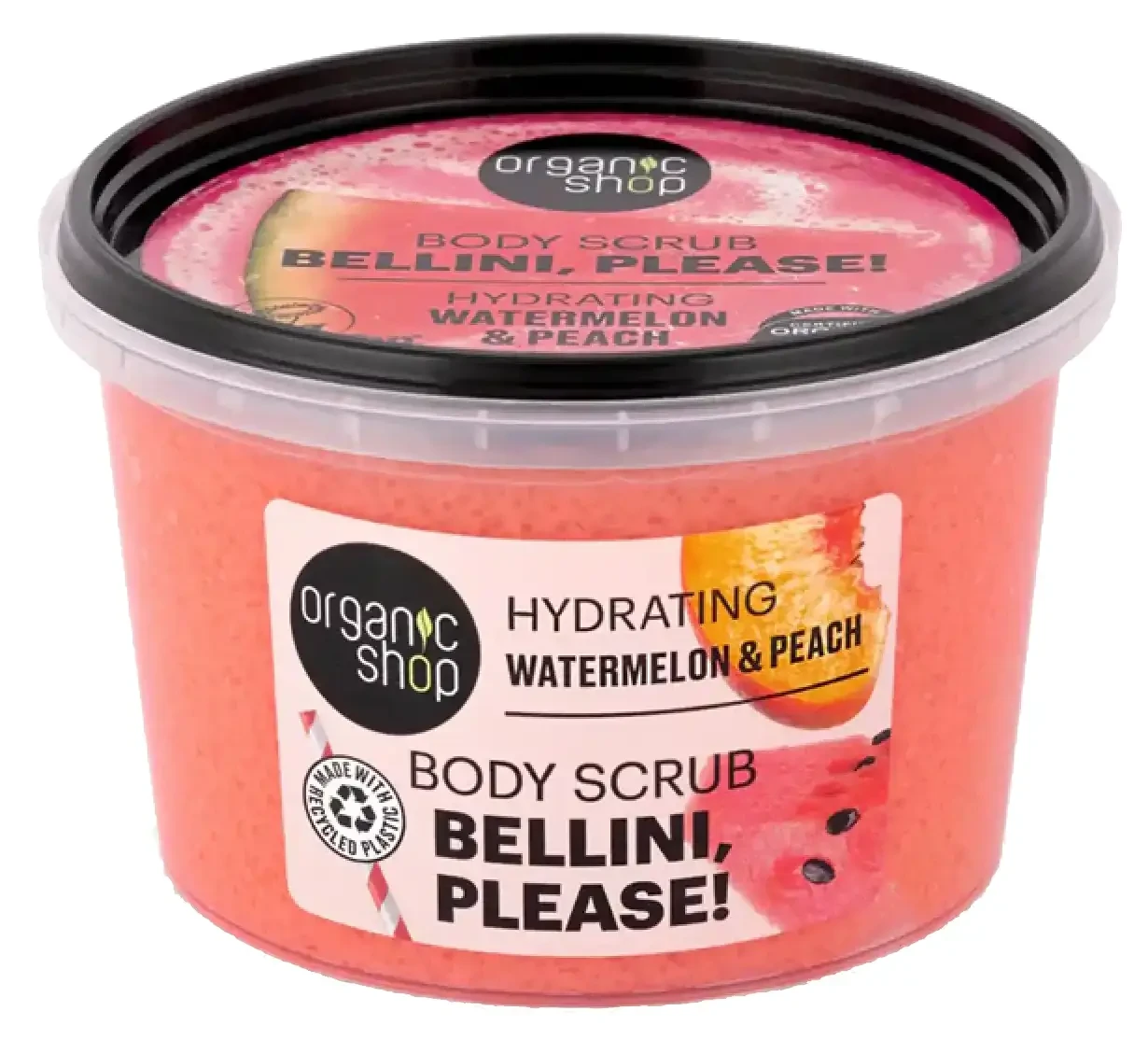 Organic Shop „Bellini, please!” Hidratáló testradír görögdinnyével és barackkal 250ml