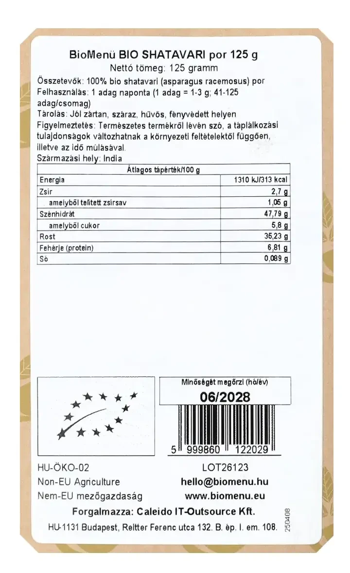 BioMenü BIO SHATAVARI por 125 g