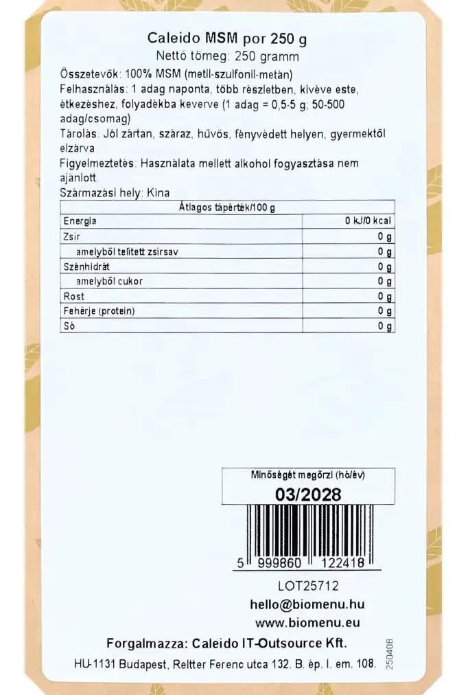 Caleido MSM por 250g