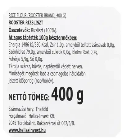 ROOSTER Rizsliszt 400g