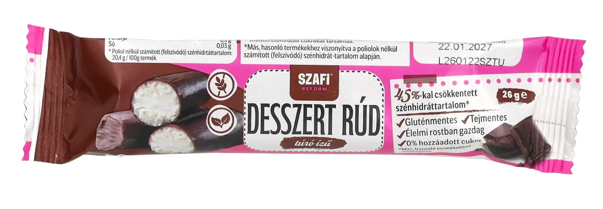 Szafi Reform Étcsokoládés desszert rúd 26g