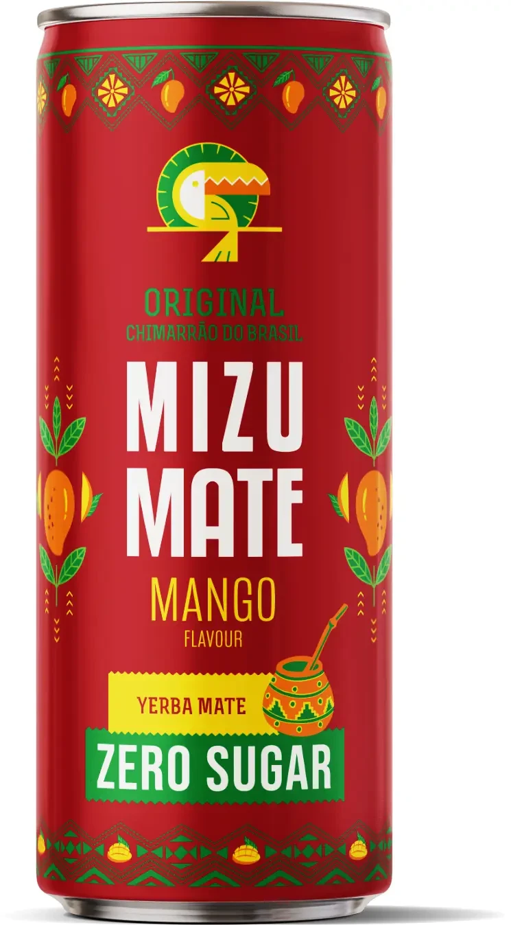 Mizu Mate- mango ZERO Fizzy mango drink based on yerba mate ZERO sugar 330ml