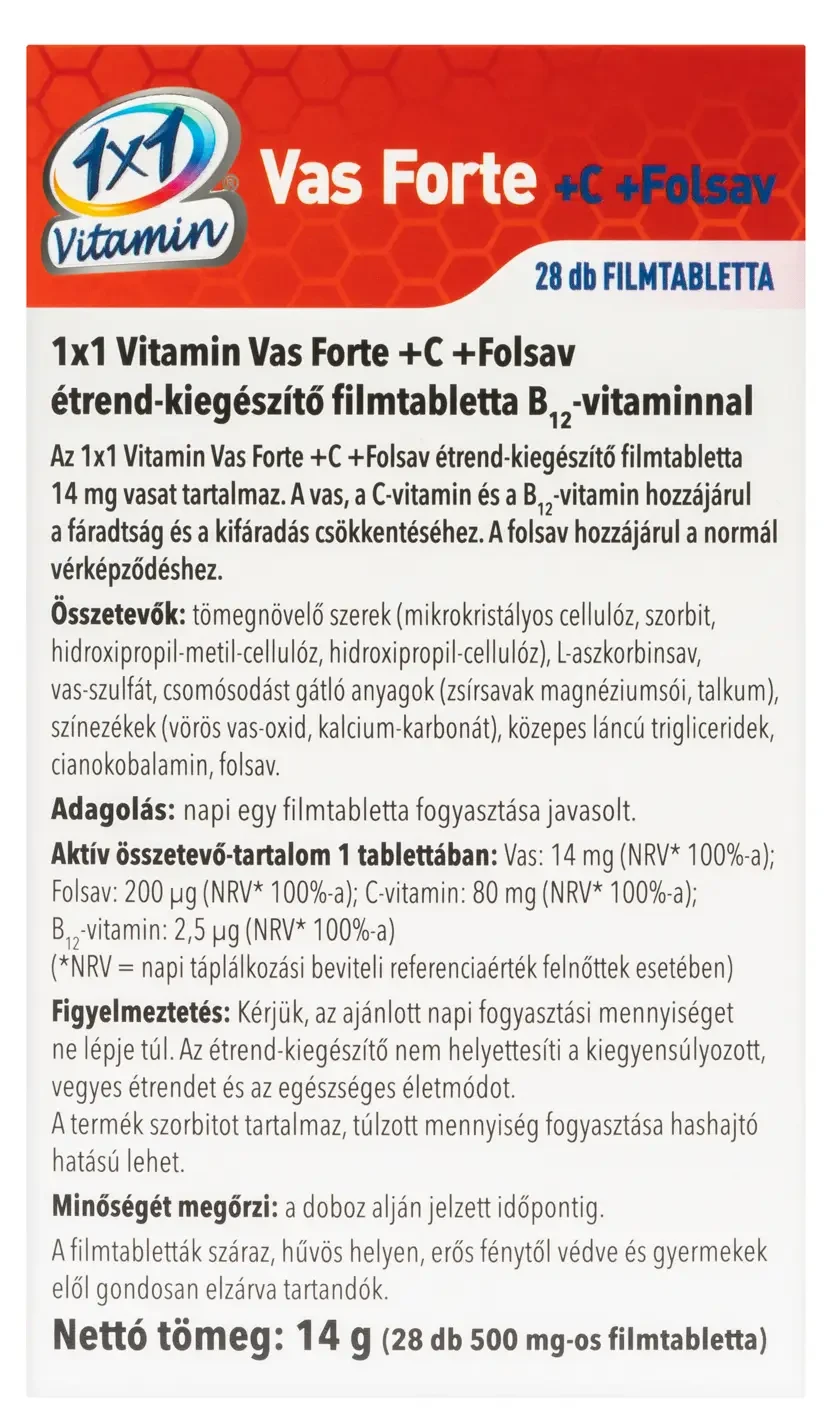 1x1 Vitamin Vas Forte + C + Folsav filmtabletta 28db