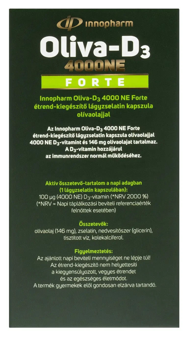 InnoPharm Oliva D3 4000 NE lágyzselatin kapszula 100db