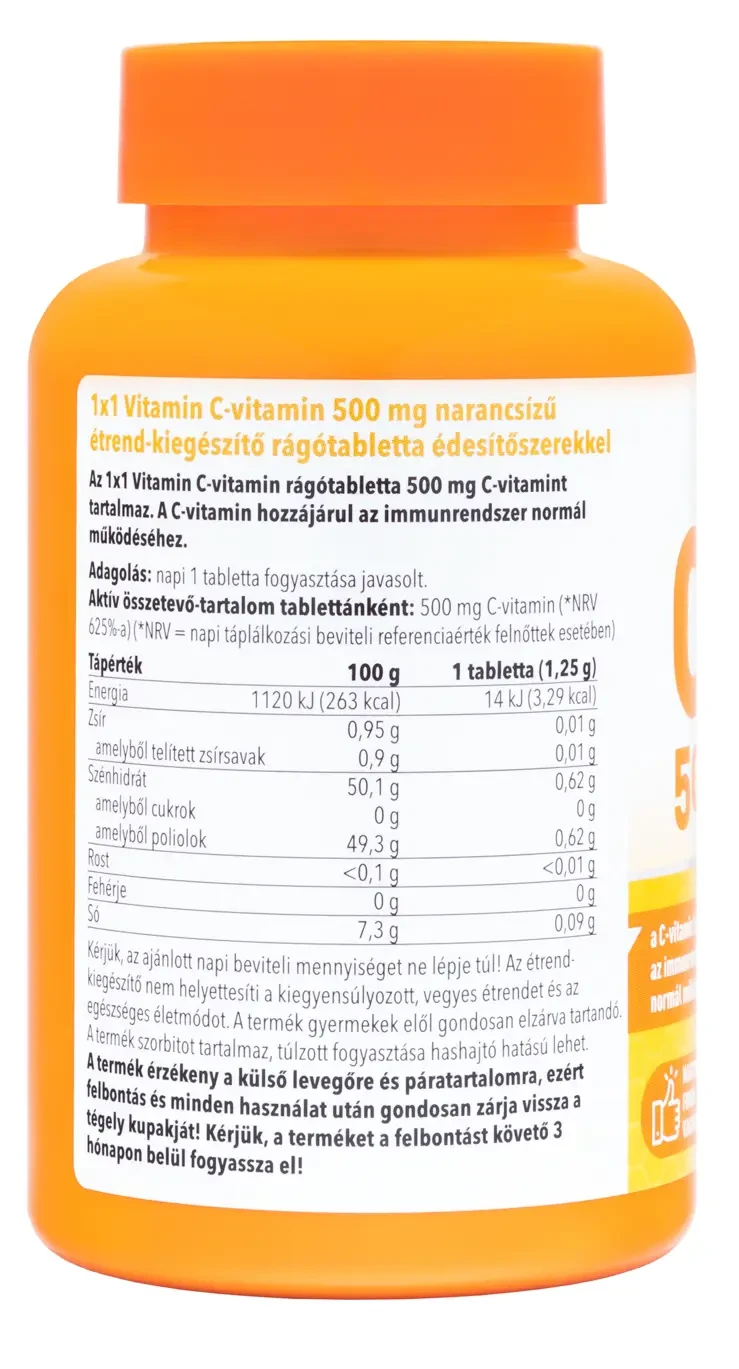 1x1 Vitamin C-vitamin 500mg rágótabletta 60db