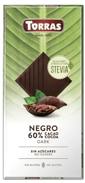 Torras Étcsokoládé hozáadott cukor nélkül, édesítőszerrel 100g