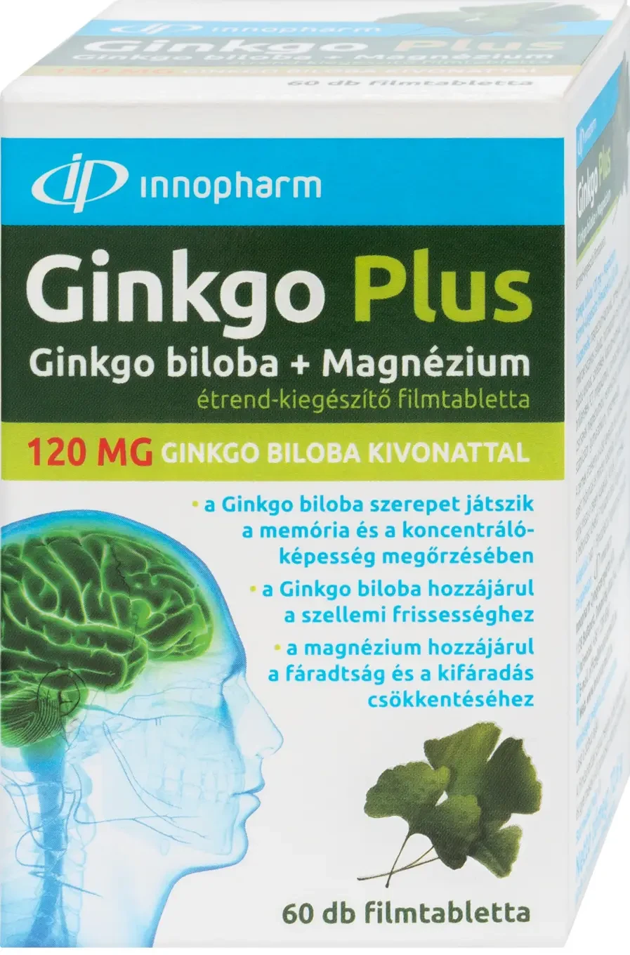 InnoPharm Ginkgo Plus Ginkgo biloba + Magnézium filmtabletta 60db
